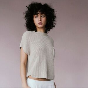 Free People Beach Freya knit sweater top cropped boho sleeveless tank size S